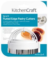 Kitchen Craft Set of 3 Fluted Edge Pastry Cutters